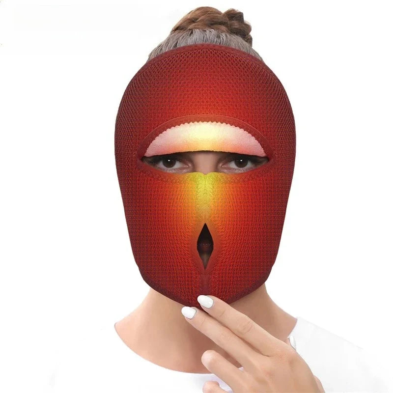 Electric Heated Face Mask Heating Pad Relieve Facial Discomfort Home Relax Wellness Face Mask 3 Modes Timing Function