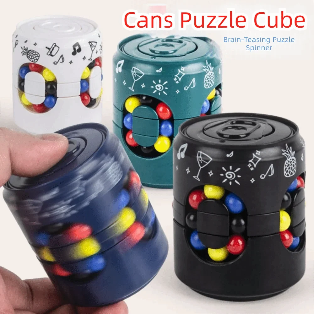 Funny Plastics Soda Can Fidget Toy Rotating Ball Finger Gyro Finger Spinner Gyro 3D Can 's Cube Toys