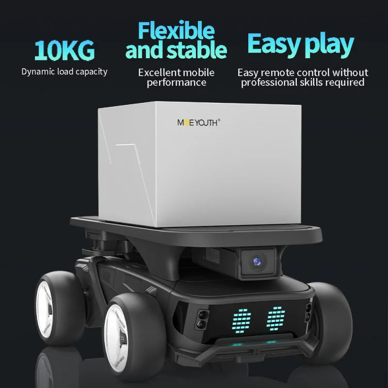 Storm X5 Intelligent RC Robot Car with Infrared Recognition & Programmable Modes - White/Black, Kids Educational Gift