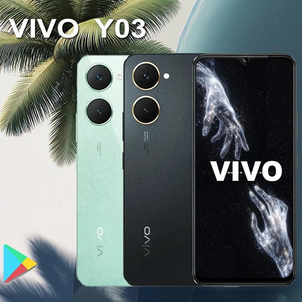 VIVO Y03 4G original fashion smart phone 8GB+256gb large memory/5000mah long standby battery/USB Type-C interface