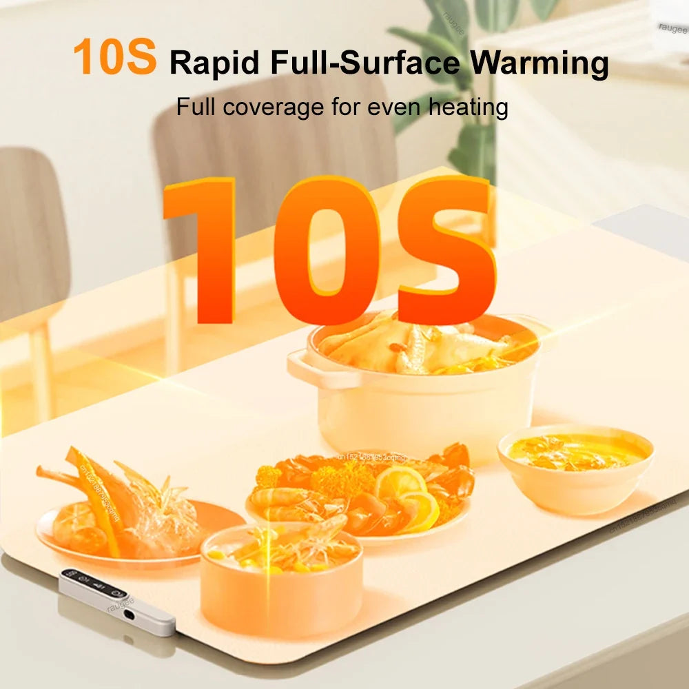 Electric Warming Tray Foldable Silicone Warming Mat Fast Heating Keep Food Hot Constant Mat Food Warming Tray 6 Temp Setting