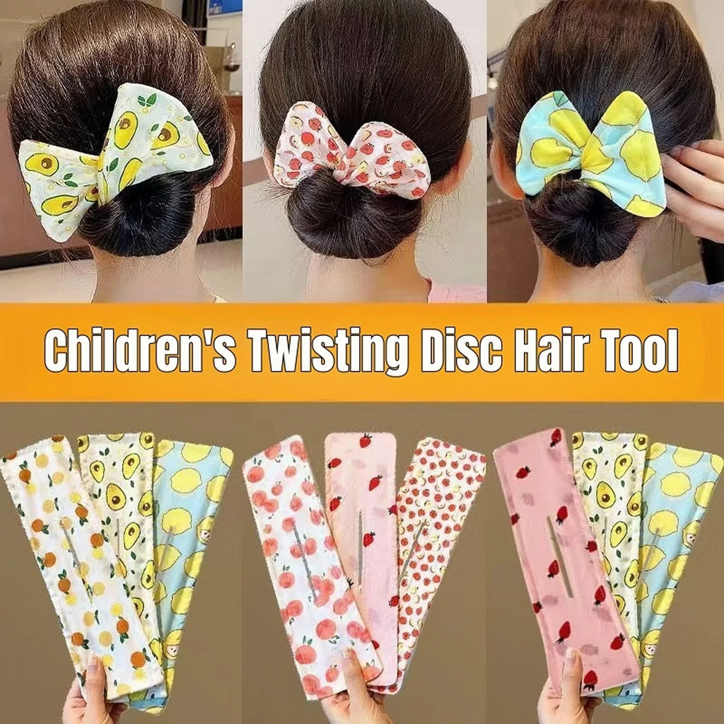 Cute Children's Hair Straightener, Adjustable Headband Hair Clip, Bow Twist Clip Hair Straightener, Meatball Headband Accessory
