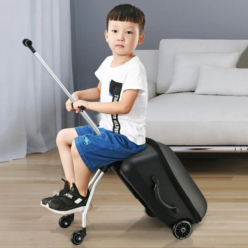 Baby Suitcases Children Can Ride Travel Luggage Lazy People Walking Baby Carry-Ons Trolley Suitcase Light Interesting 20 inch