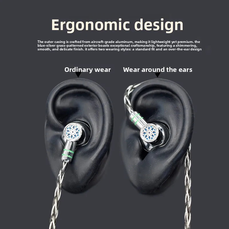QIGOM S40A Blue Sage HiFi Wired Flat Head Earphones 15.4mm Dynamic Driver Music Monitors Headphones Earbuds with MMCX Cable