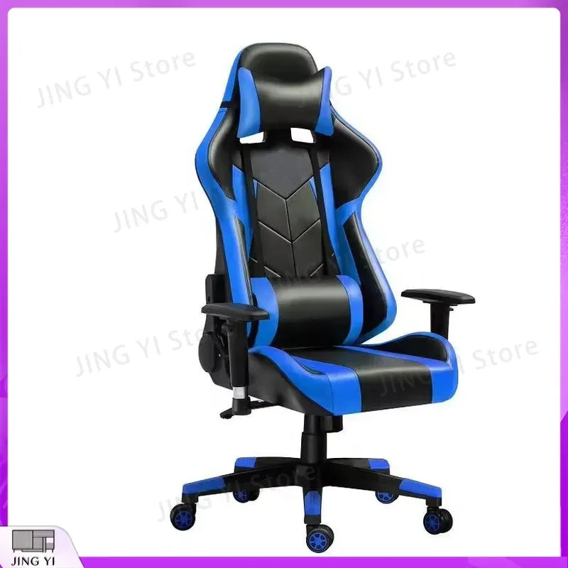 Black Red Gaming Chair with 180° Reclining Backrest Adjustable Height Ergonomic Office Computer Chair Retractable Footrest