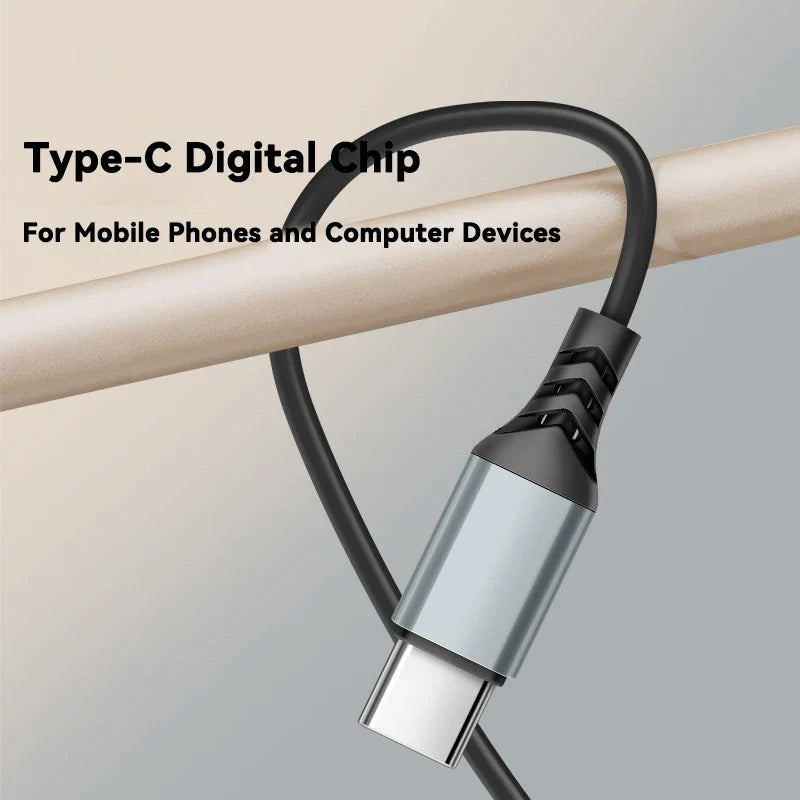 9D HIFI Heavy Bass Gaming Headphones Type-C Digital Chip Metal Magnetic Music Earbuds with Microphone In-Ear Headphone Universal