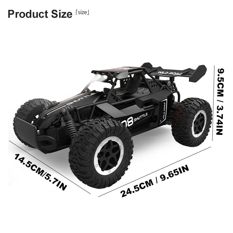 ZNLYRION 1:16 Alloy RC Off Road Car 2.4G Wireless Remote Control High Speed Buggy With LED Light Shock Absorber Kids Toy Racing Vehicle