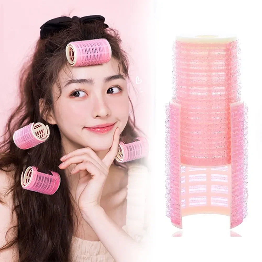 Plastic Hair Rollers Self Adhesive Manual Hair Curler No Heat Hair Rollers Long-lasting Fluffy Styling Hair Styling Tool