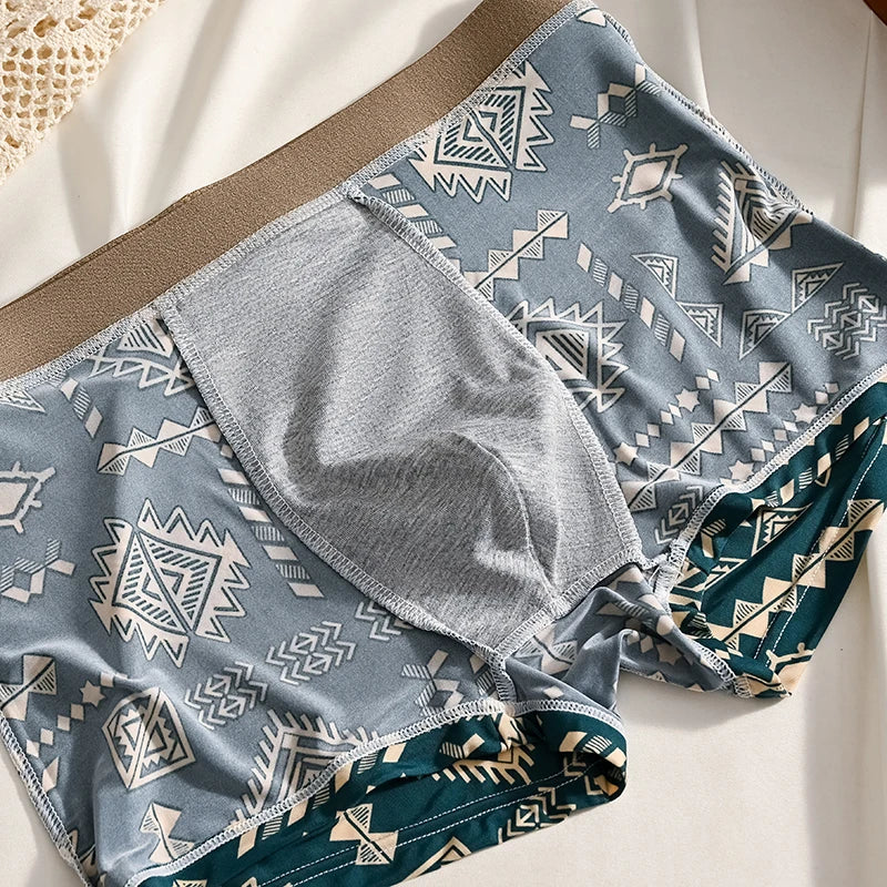 3Pcs Boxer Shorts Men's Underwear Ice Silk Underpants Sexy Panties 3A Antibacterial Breathable Elastic Lingerie Plus Size L-6XL