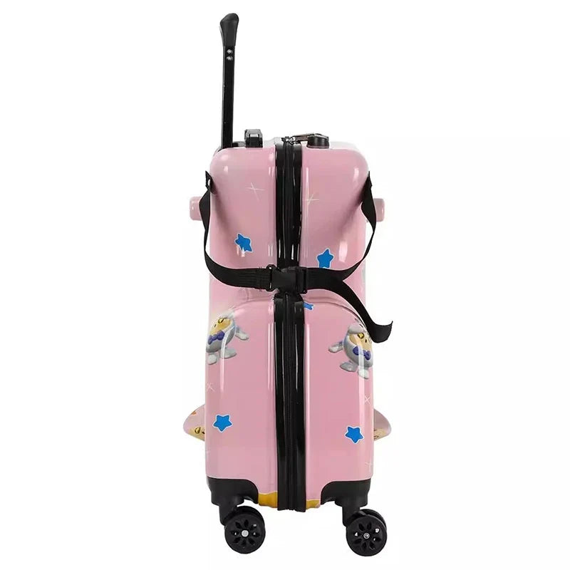 Children can Ride Suitcase Trolley Case can sit on the Wooden Horse Suitcase 20 inch can Boarding Universal Wheel Password Box