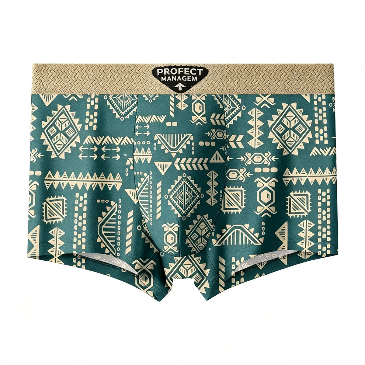3pcs/set Fashion Men Underwear Men's Retro Geometric Print Boxer Briefs Soft Breathable Mid-Waist Underwear Comfortable Shorts