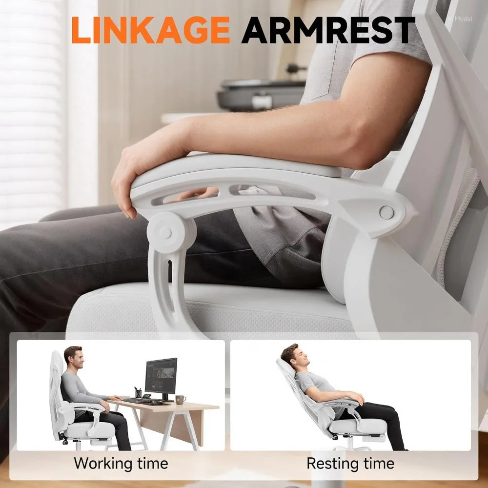 GTPLAYER Ergonomic Gaming Chair w/ Footrest, Mesh Office Chair, Reclining Desk Chair