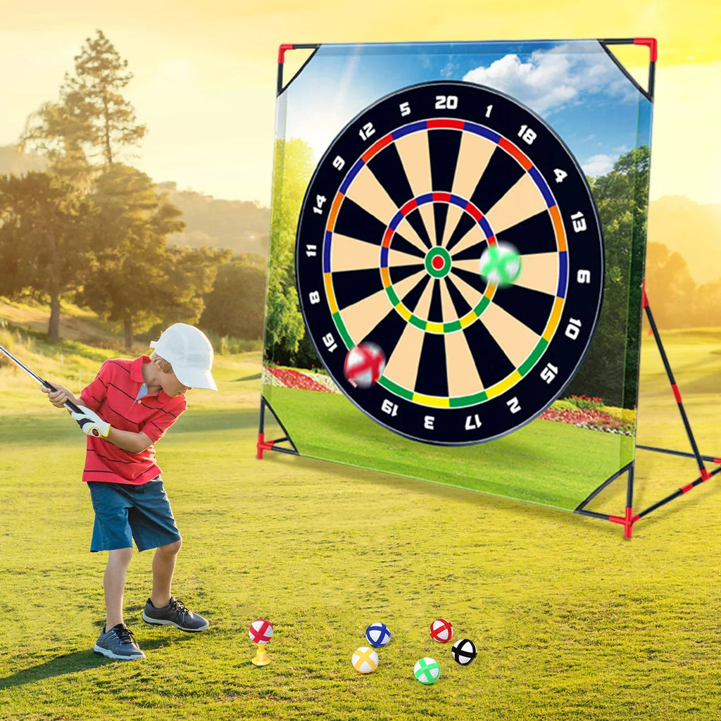 Golf Chipping Game Mat For Kids Golf Putting Mat Set Mini Vertical Golf Hitting Mat Golf Dartboard Practice Training Aid Trainer