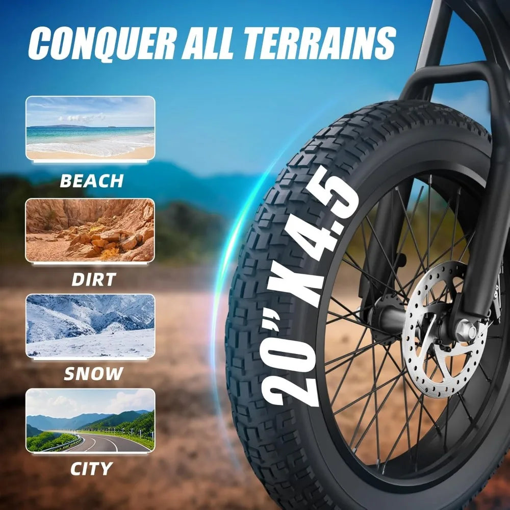 eBike Boys Fat Tire Electric Bike - 1200W Motor, 30+ MPH Speed