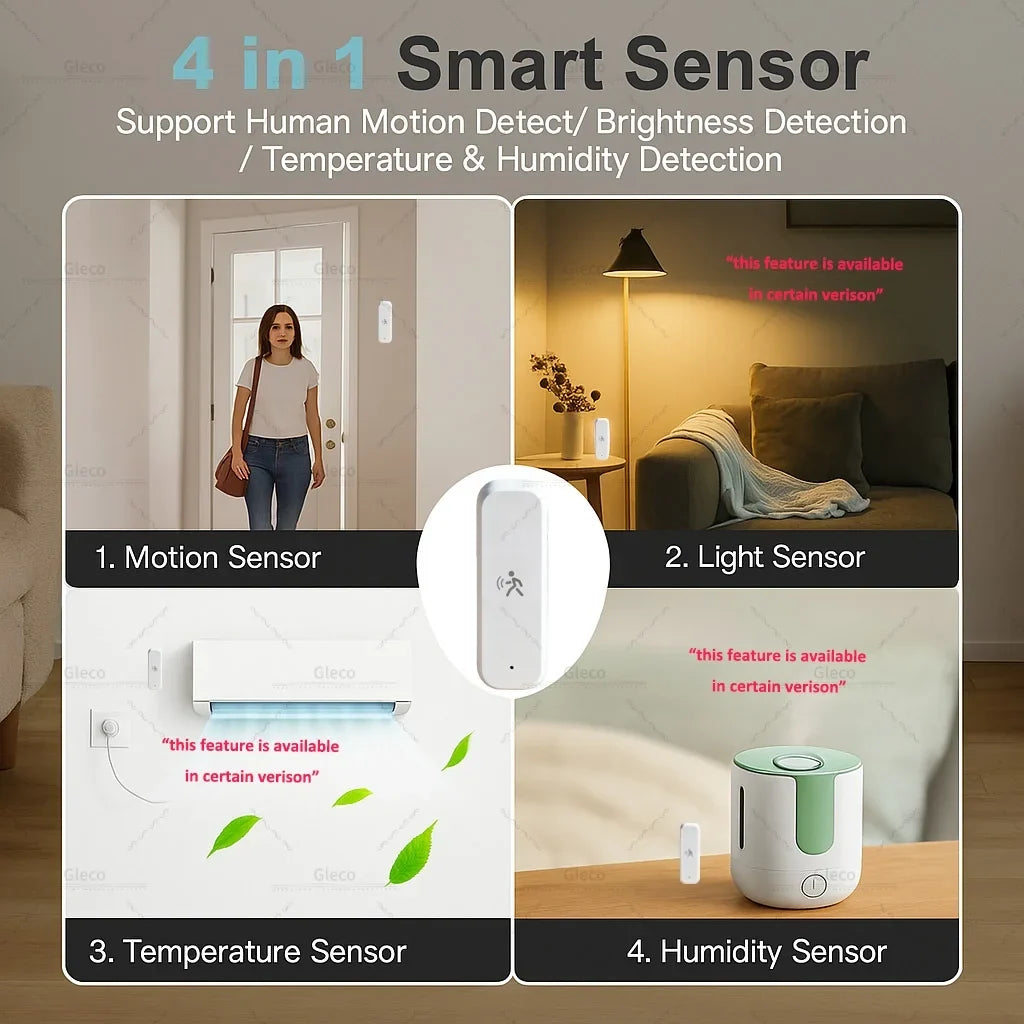 Zigbee Human Pir Motion Sensor Option Light/Temp/Humidity Detection 5 Types Available for Tuya Smart Life/MQTT Home Automation
