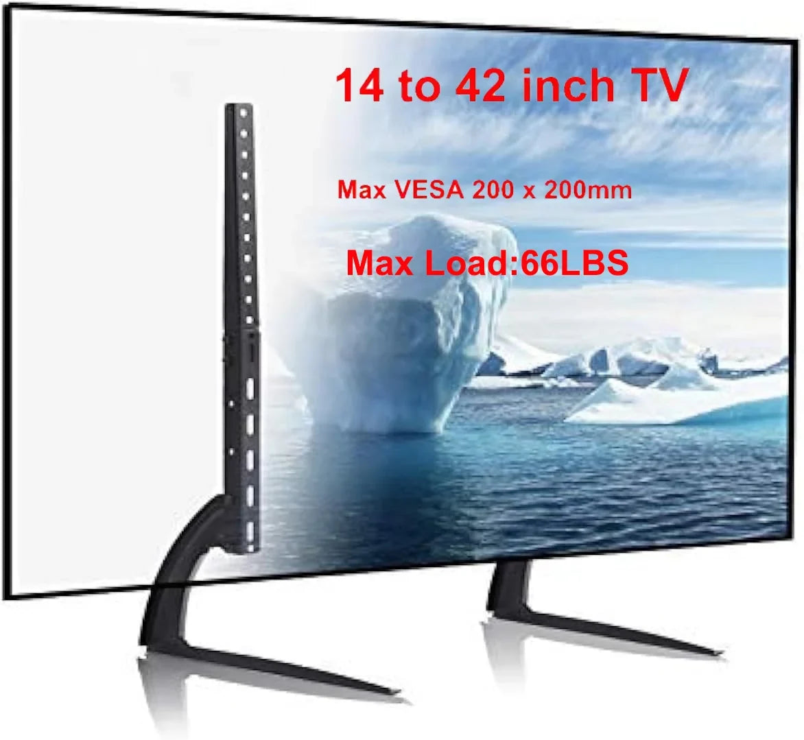 Universal Table Top TV Stand Mount for 32 to 75 Inch Screen TVs, TV Base 3-Level Height Adjustable TV Legs Max VESA 600x400mm