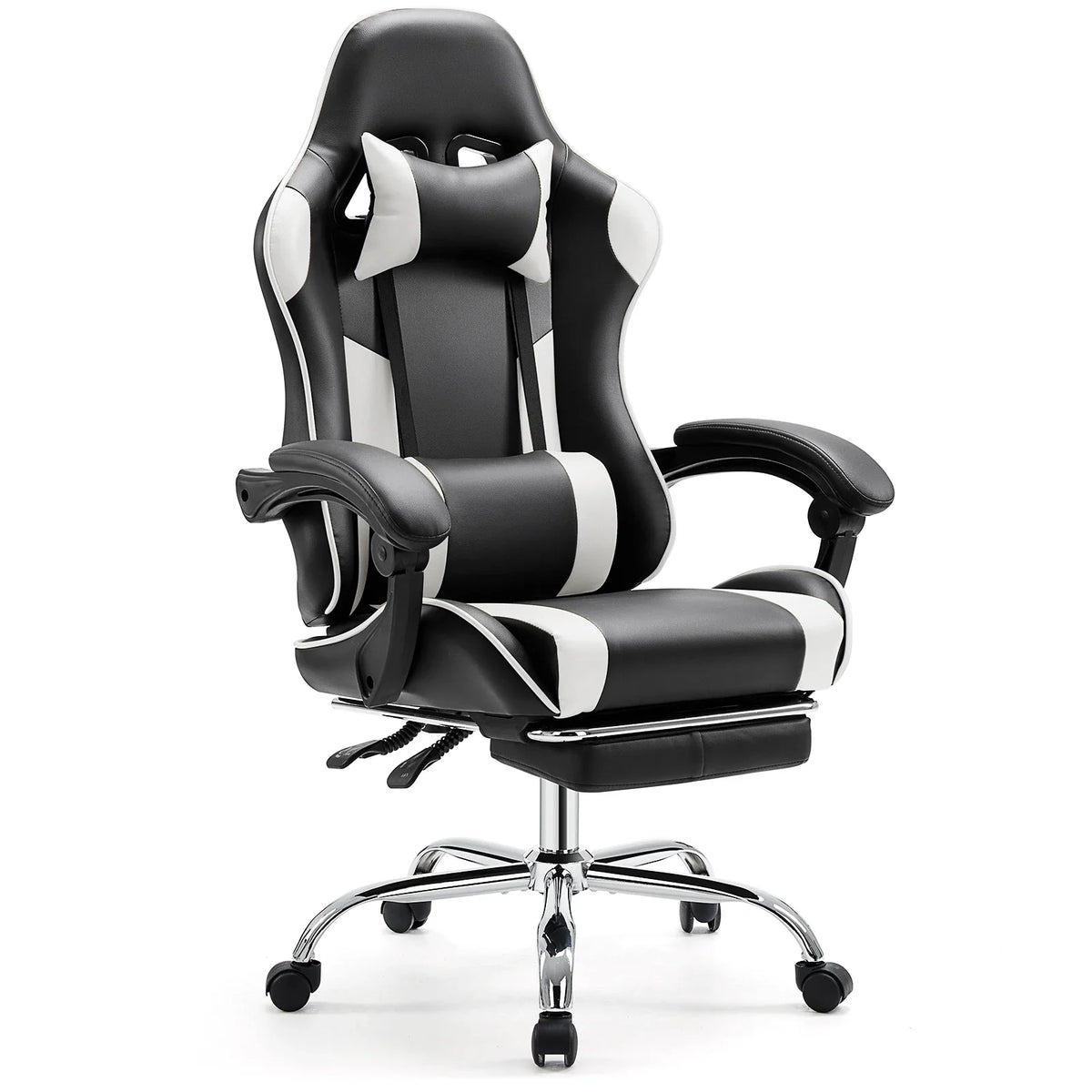 MCQ Gaming Chair Video Game Desk Ergonomic Office Chair with Footrest and Lumbar Support Height Adjustable with 360° Swivel