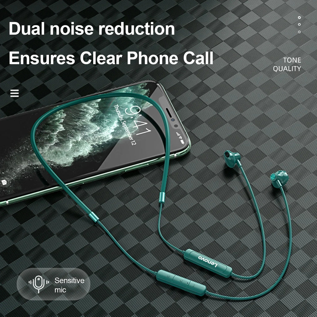 Lenovo Thinkplus SH1 Earphone Bluetooth Wireless Chip HIFI Sound Quality IPX5 Waterproof Sports Headset Magnetic Neckband Earbud