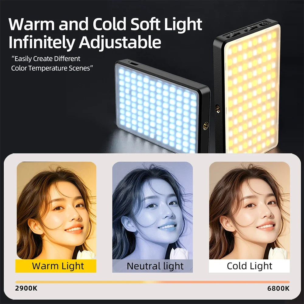 80pcs LED 1500Mah Rechargeable Clip Video Light Adjusted 3 Light Modes for iPad Laptop Makeup Selfie Vlog Live Stream