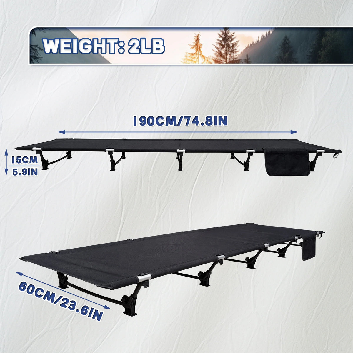 Camping Cot Portable Folding Bed Outdoor Ultralight Compact Tent Bed for Camping Travel Backpacking Hiking Sleeping Cot