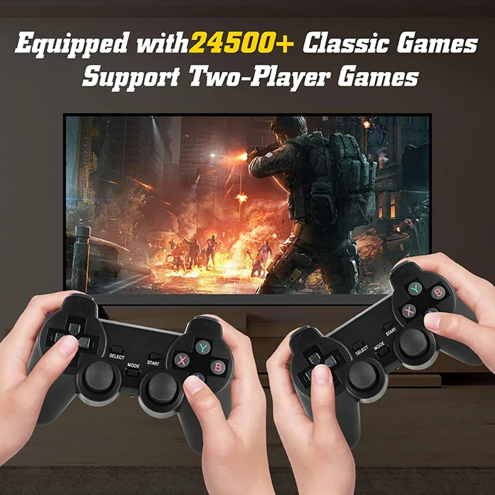 Retro Game Console with 20000 Games – Plug-and-Play TV Game Stick with 2 Wireless Controllers