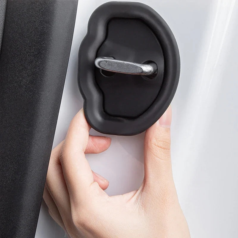 Door Silent Shock Absorbing Pad Silicone Door Lock Protective Cover Modification Accessories For Tesla Model 3 Model Y
