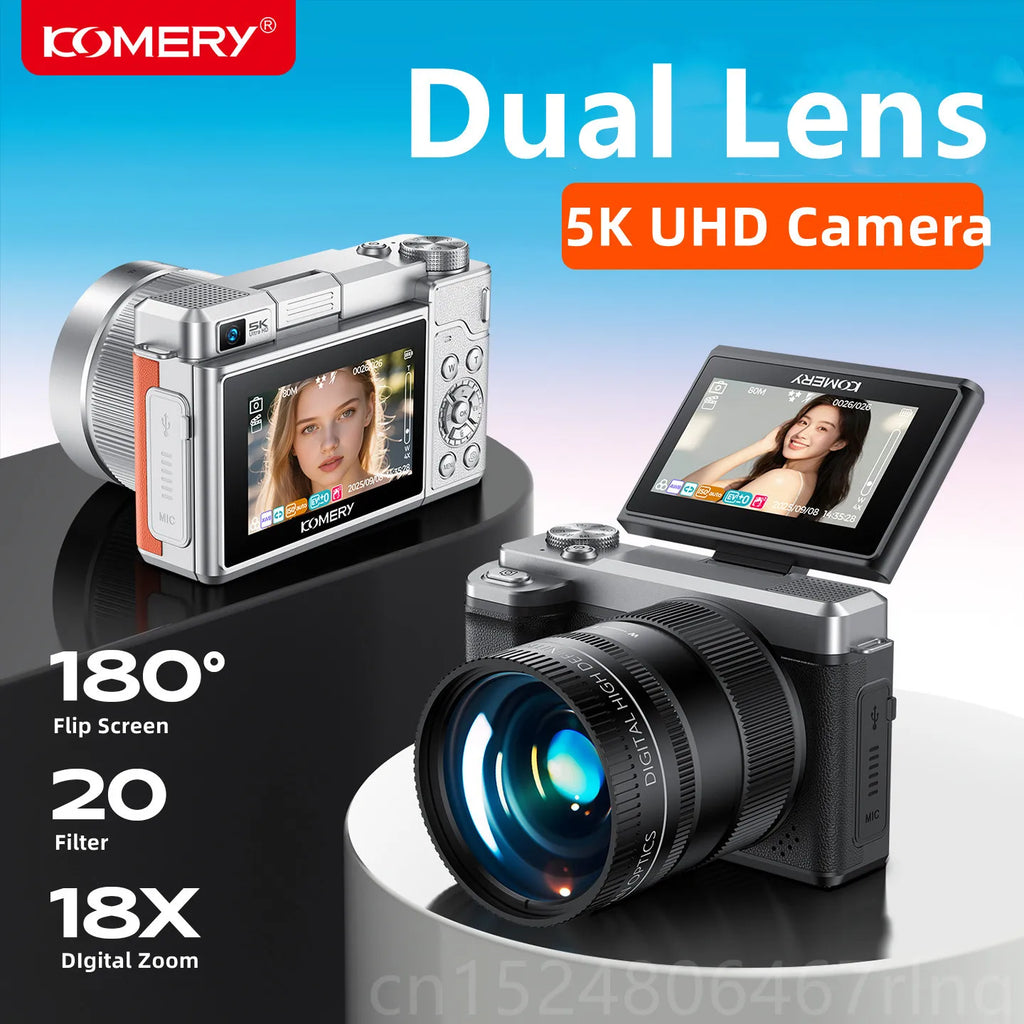 18X 80MP Digital Camera Flip Screen Front Rear Dual Lens Selfie Vlog Camcorder 4K Camera For Livestream Wide Angle Macro Lens