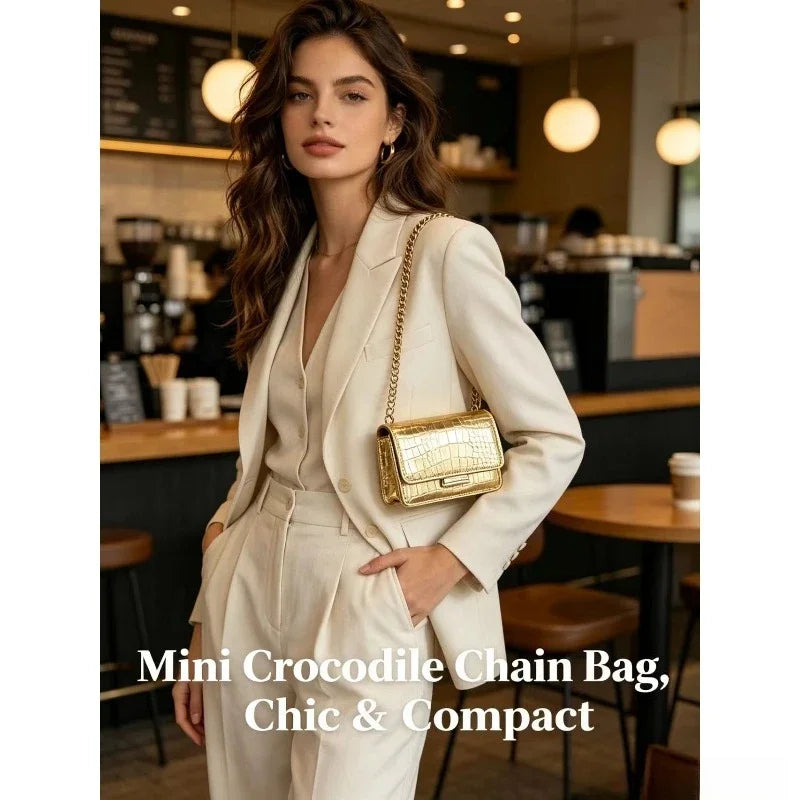 Women's Rhombus Chain Small Square Bag 2026 High-End Fashion Shoulder Messenger Mini Bag Versatile Elegant Trendy