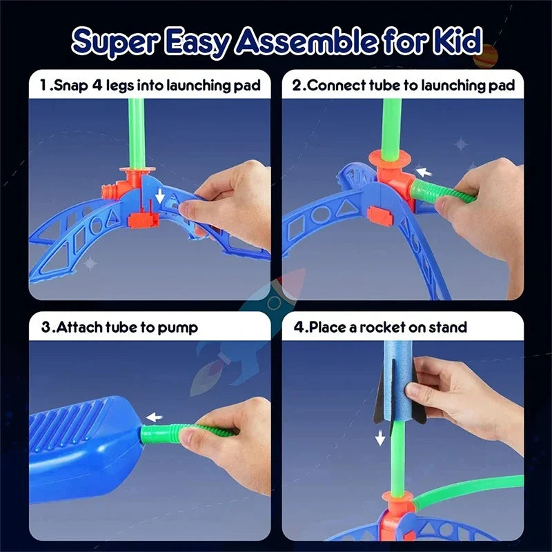 Flying Rocket Launch Cannon Foot Stepping Soaring Rocket Foot Stepping Toy Outdoor Flying Cannon Foot Stepping Children's Toy