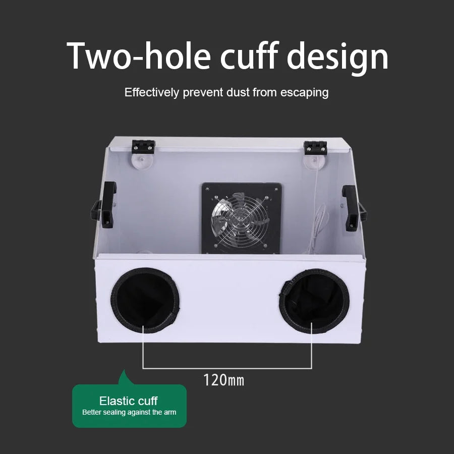 Grinding Dust Box Metal Structure Dust Box Ventilation Fan Dust Extraction Box for Craft Work Sanding Polishing