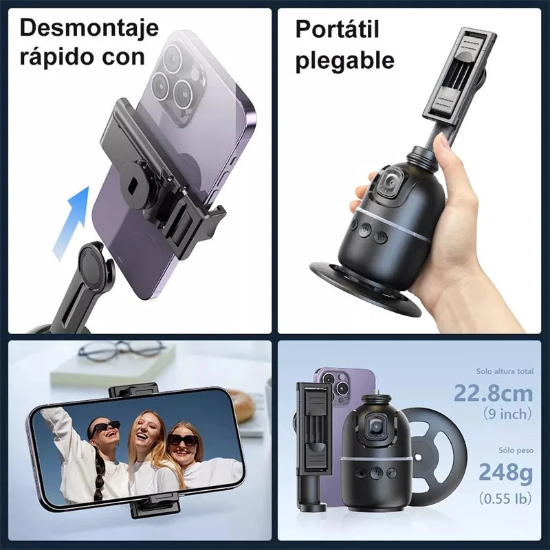 selfie stick Stabilizer 360°Auto Face Tracking AI Gimbal All-in-one Desktop Phone Holder Tripod For Smartphone Video Vlog Live
