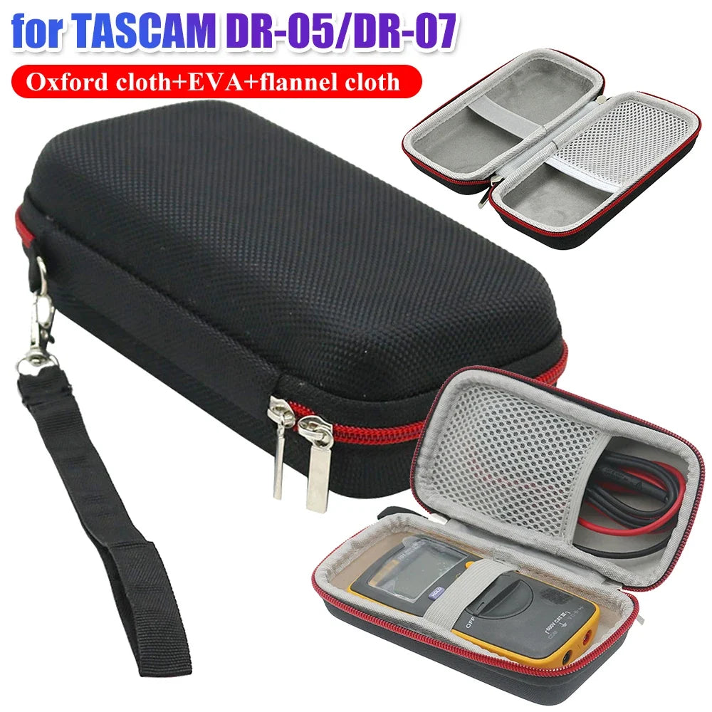 EVA Portable Storage Bag Shockproof Hard Shell Case Anti-Drop with Mesh Pocket for TASCAM DR-05/DR-07 Portable Digital Recorder