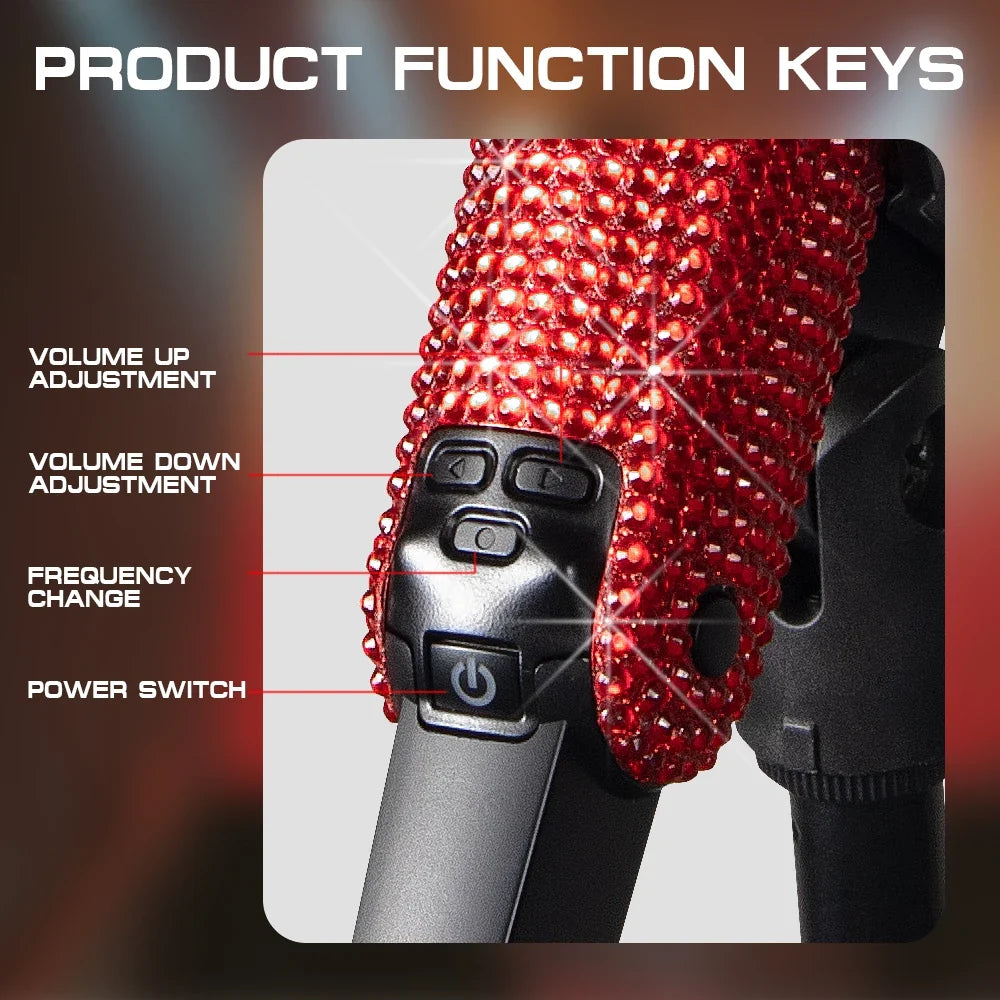 Wireless Karaoke Mic SKM9000 Custom Diamond-Encrusted  Microphone For Live Streams  Karaoke Shining Stage Essential
