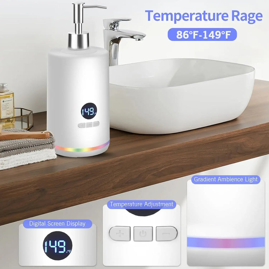 Massage Oil Warmer Lotion Cream Heater With LED Display with Double Bottle For Home Salon Spa Massage Quick Heating