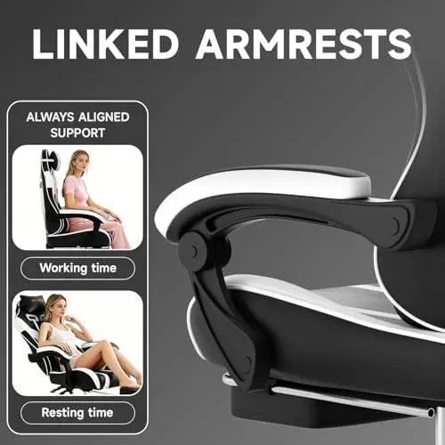 （Local US Inventory）Ergonomic Gaming Chair,A tile 3-in-1 Video Game Chair for Work, Study, and Gaming,Features an Adjustable Bac