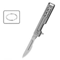 Stainless Steel Surgical Knife Folding EDC Unboxing Pocket Knife, Outdoor Camping Knife with 10 Replaceable Blades, Widely Used