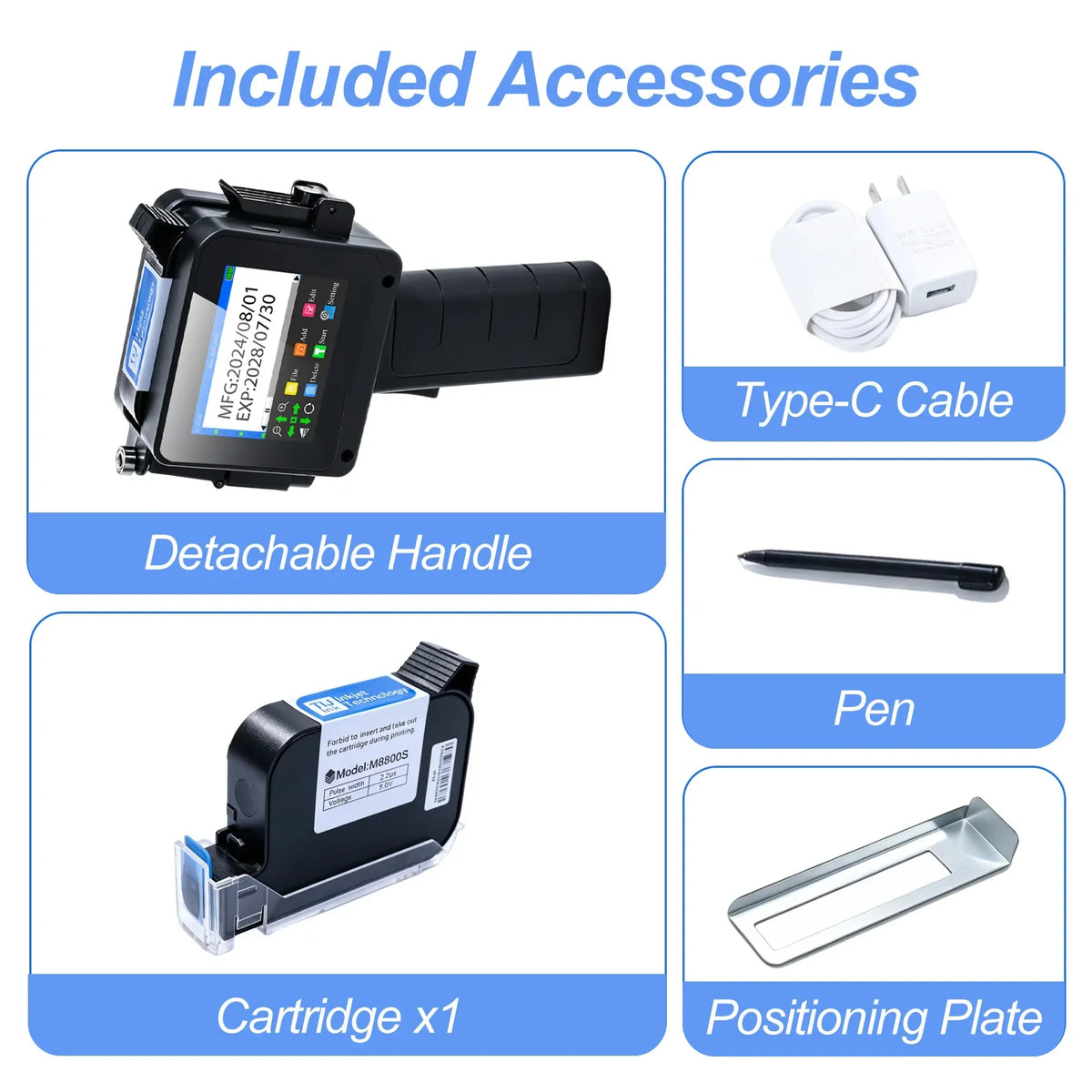 Mini Detachable Handheld Inkjet Printer MD16 Portable Compact Wireless Printing Device for Photos And Documents