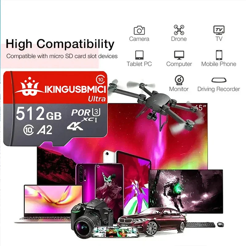 for Action Camera Memory Card for Portable Speaker Micro Memory Card SD Cards TF Cards Flash Card 64GB/32GB/16GB/512GB/256GB