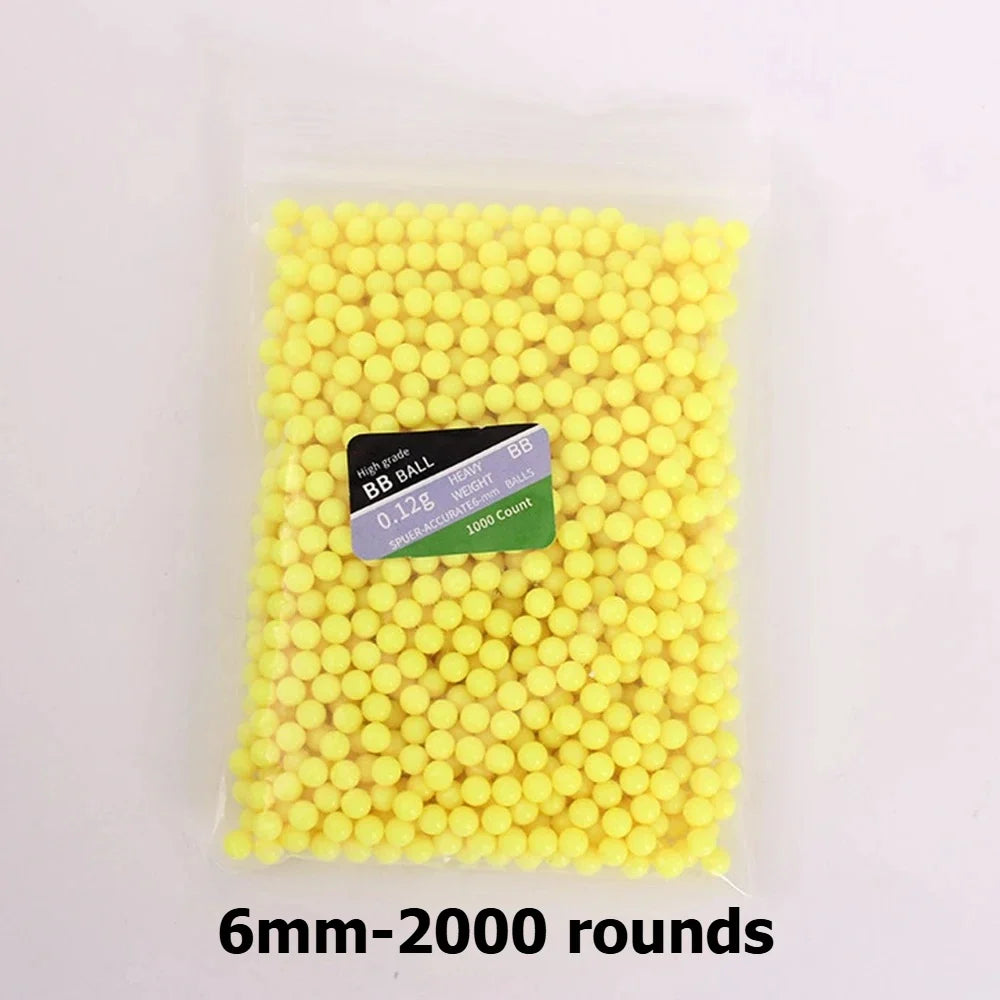 A 1000/2000/3000 Rounds Airsoft BBs Bullets 0.12g Hunting Shooting 6mm BB Strikeball Rifle Gun Plastic Balls Yellow Paintball