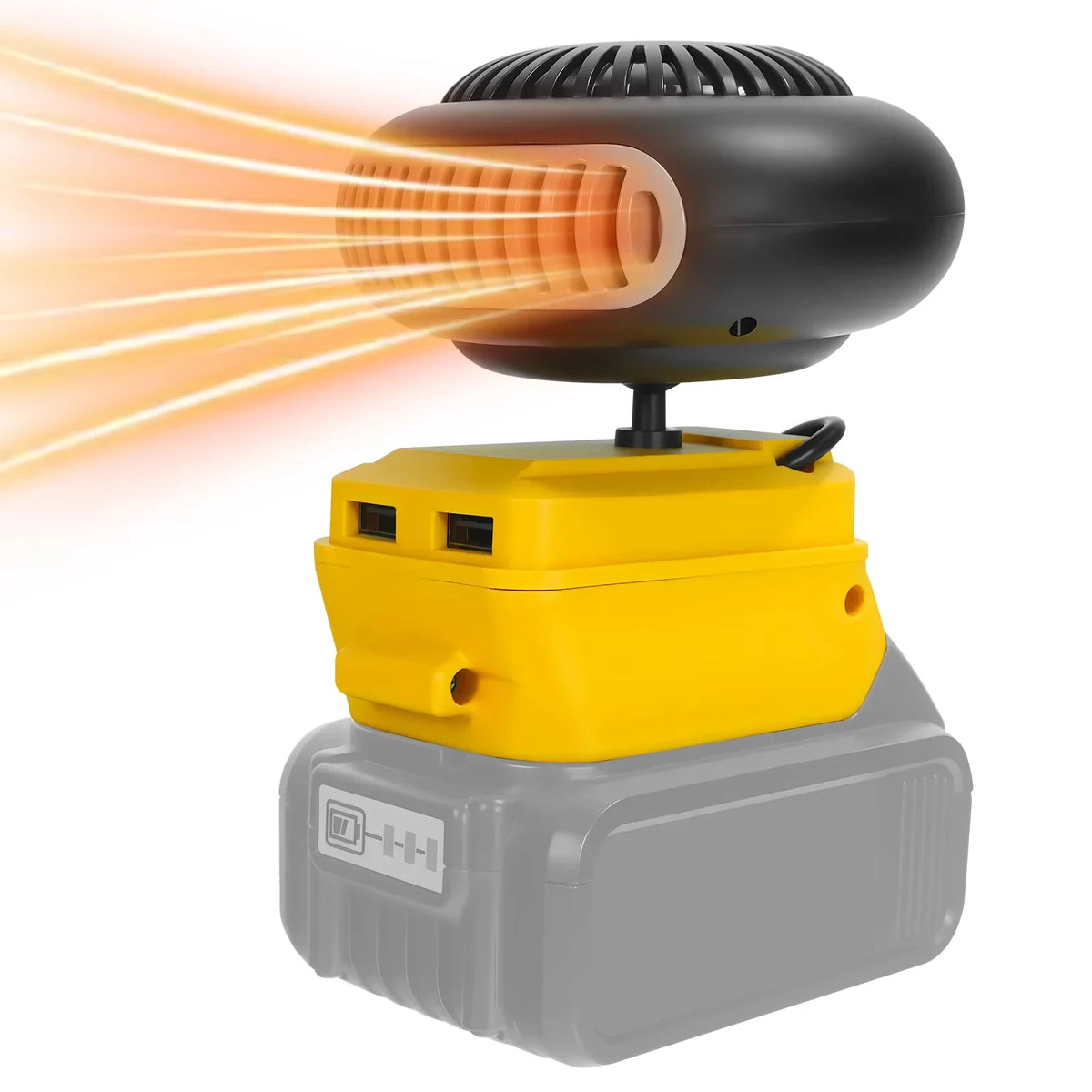 For Dewalt 20V MAX Battery Cordless Portable Space Heater, Indoor Outdoor Winter Warmer with USB Charging Port
