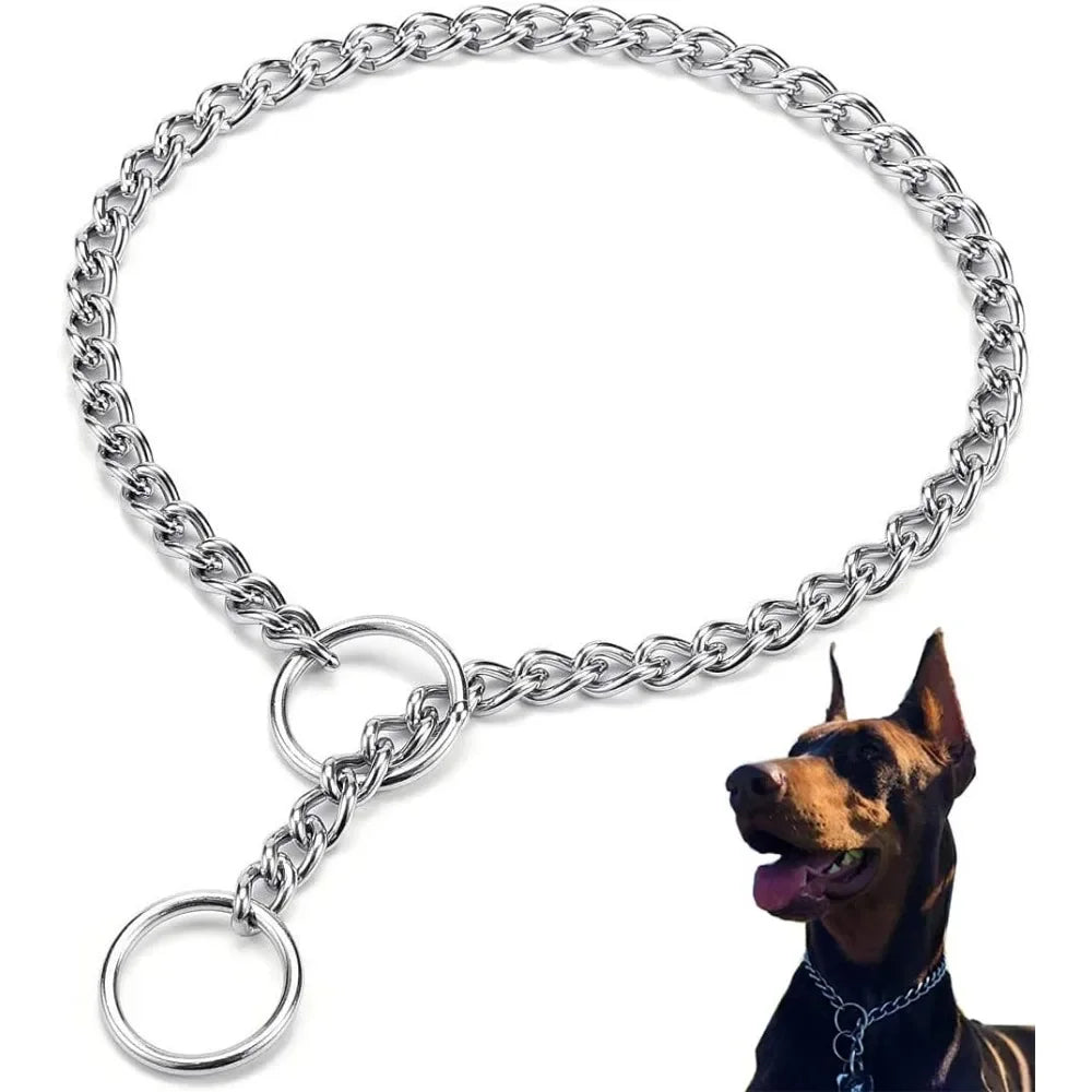 Dog Chainfor Small Medium Dogs Collars Strong Dog Choke Chain No Pull Dog Metal Slip Collar Anti Chew Training Collar Stainless