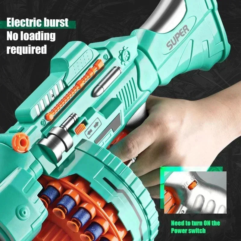 B Nerfs Gun Toy Children's Electric Continuous Shooting Gatling Suction Cup Soft Bullet BB Gun Juguetes for Kids Gift