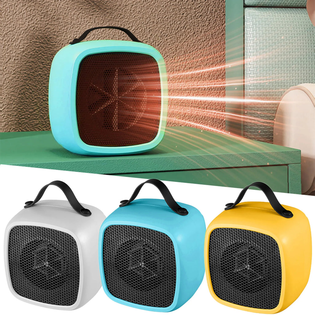 Portable 500W PTC Ceramic Mini Heater Quiet Fast Heating Warm Air Warmer Fan for Home Indoor Office Winter