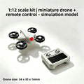 1set 1:12 Dollhouse Mini Drone UAV Aircraft Accessory Fake Model with Remote Control Scene Prop Miniature Home Decor Decoration