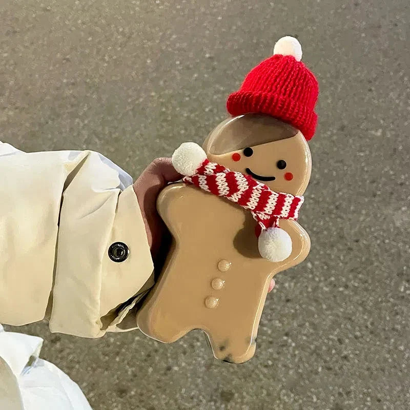 Christmas Cups Decorations 2026 Milk Tea Bottle Plastic Christmas Mug Gingerbread Man Xmas Tree Coffee Cup 2026 Christmas Gifts