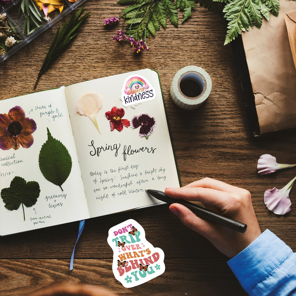 50 Pack Motivational Quote Stickers – Aesthetic Waterproof Vinyl, UV Printed, Durable & Tear-Resistant. Perfect for Journals