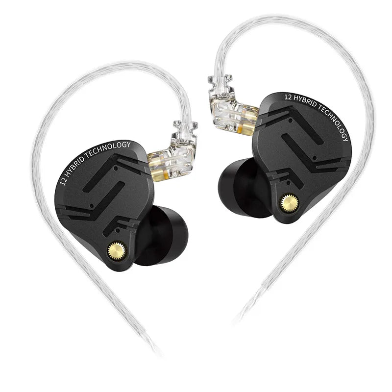 KZ ZS12 PRO X in Ear Monitor IEM Headphones 1DD 5BA Hybrid Wired Gaming Earbuds HiFi Earphones with 2PIN Cable Tunable Full Metal IEM