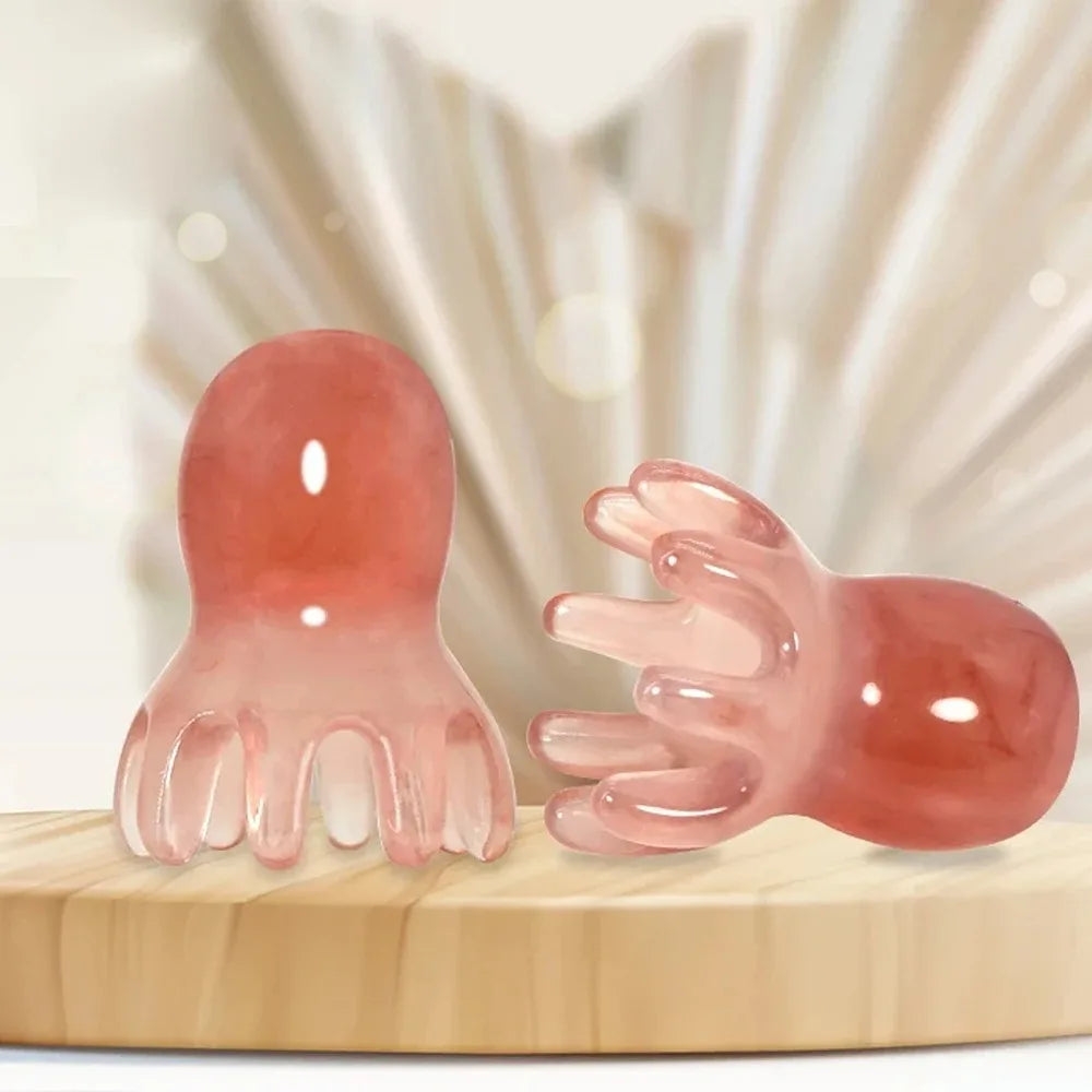 Cute Resin Octopus Comb - Scraping Scalp Massager Hair Care Tool for Meridian Scraping Acupuncture SPA Gua Sha Health Massage
