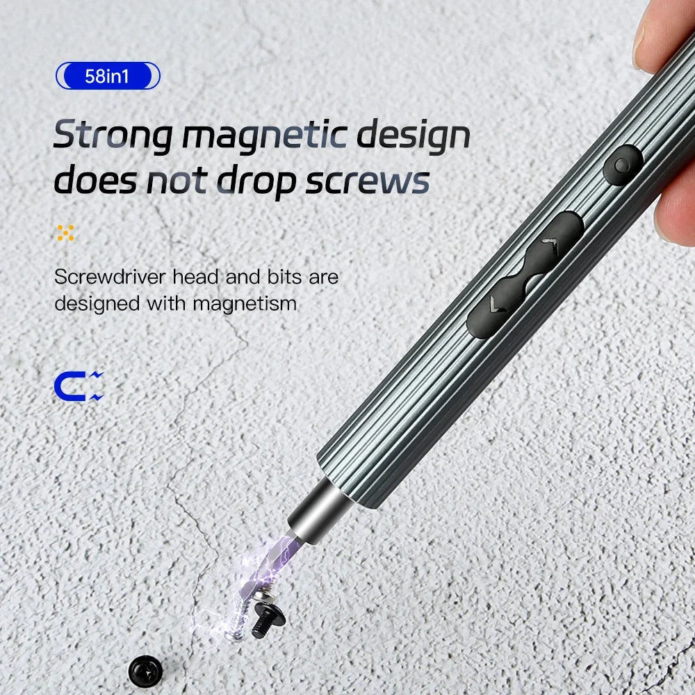 Electric Screwdriver Set 58 in 1 Precision Tools Rechargeable Mini Small Kit Wireless for Xiaomi Watch Mobile Cell Phone Repair