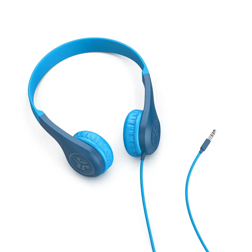 JBuddies Pop Wired Kids Headphones, Blue, Noise Isolation, Kids Safe, Volume Limiting Headphones wireless earphones ear buds